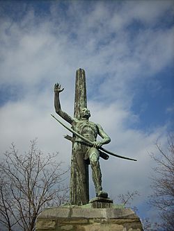 A monument to the Seneca Indians in Painted Post