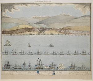 Plan and key. The Attack on Boulogne Oct 1804 RMG PZ6989