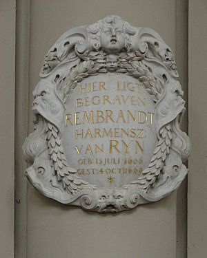 Rembrandt Memorial Marker Westerkerk Amsterdam