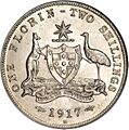 Reverse of King George V Australia Florin