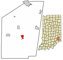 Location of Versailles in Ripley County, Indiana.