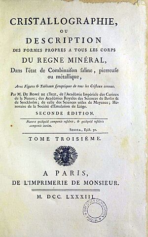 Rome de l'Isle, Jean Baptiste Louis de – Cristallographie, 1783 – BEIC 11981083