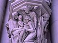 Saint John the Divine Cathedral (figures carved into columns, exterior, detail, closeup)