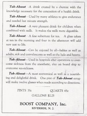 Tak-Aboost advertisement, circa 1930s