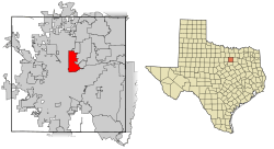 Location of Haltom City in Tarrant County, Texas