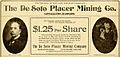 The De Soto Placer Mining Co. Ad