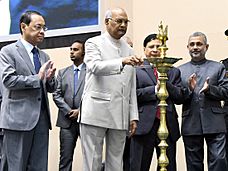 The President, Shri Ram Nath Kovind lighting the lamp to inaugurate the National Conference, organised by the Supreme Court Advocates-on-record Association (SCAORA), in New Delhi