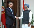 The Prime Minister, Dr. Manmohan Singh meeting with the President of Portugal, Professor Anibal Cavaco Silva in New Delhi on January 11, 2007