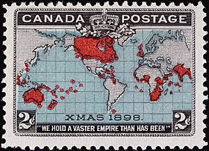 Timbre penny post Canada 1898