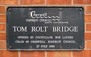 Tom Rolt Bridge plaque road