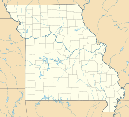 Location of Blue Springs Lake in Missouri, USA.