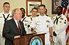 US Navy 080923-N-2539L-035 Cmdr. Joseph Klein accepts a proclamation from Columbia Mayor Bob Coble.jpg