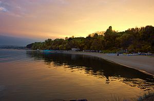 Varna beach at sunset