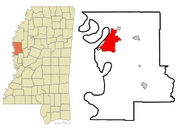 Location of Greenville in Washington County