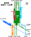 Yokohama station platform position