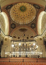 20101213 Suleymaniye Mosque Istanbul inside vertical Panorama
