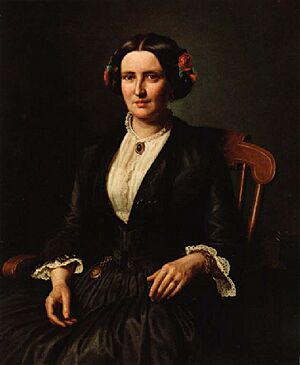 Aasta Hansteen 1853 woman with rose in her hair