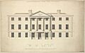 Architectural drawing by Henry Keene of facade of Ealing Grove, built for Joseph Gulston II