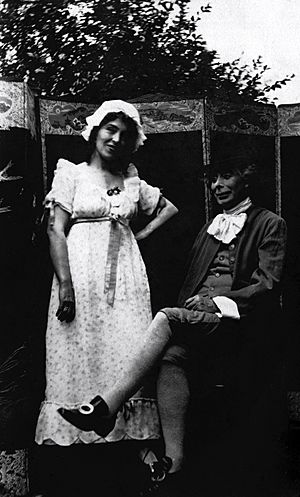 Arthur Foxton Ferguson in costume with unknown woman circa 1910