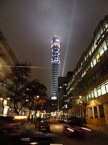 The BT Tower, completed in 1964 at 177 metres tall