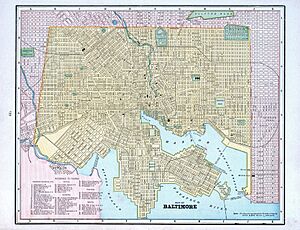 Baltimore Street Map, 1892