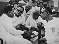 Basu, Ranadive, Mukherjee, Basavapunnaiah, and Konar in the conference of AIKS held in Barsul in 1969