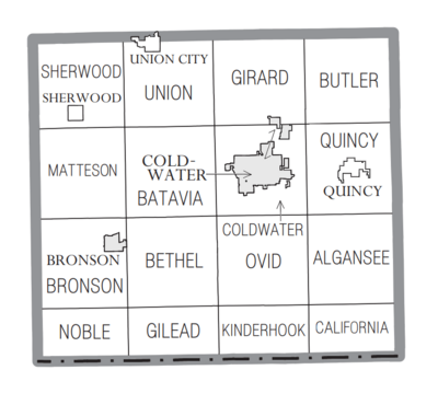 Branch County, MI census map