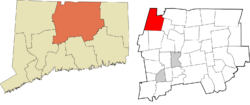 Granby's location within the Capitol Planning Region and the state of Connecticut