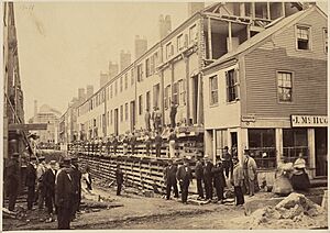 Church St District Boston Fayette St Facing West, North Side, Being Raised 1868