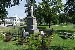 A Civil War memorial stands in Swanton's Village Green, in the center of town.