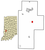 Location of Center Point in Clay County, Indiana.