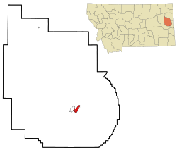 Location of Glendive, Montana