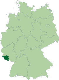 Position of the Saarland in Germany