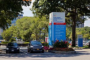 Driveway entrance, Long Island Jewish Medical Center, August 25, 2022