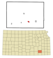 Elk County Kansas Incorporated and Unincorporated areas Elk Falls Highlighted