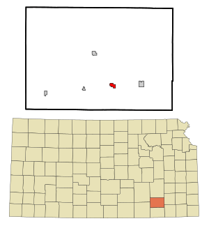 Location within Elk County and Kansas