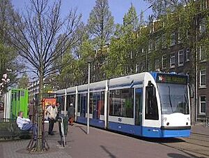 GVB Combino (Amsterdam tram) on route 10