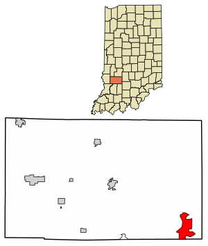 Location of Owensburg in Greene County, Indiana.