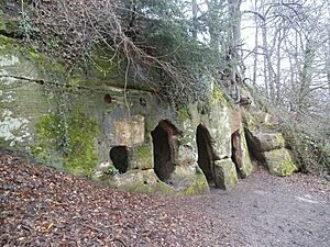 Hermits Cave (The Hermitage), Hermits Wood, Dale Abbey, Derbyshire - East Midlands of England