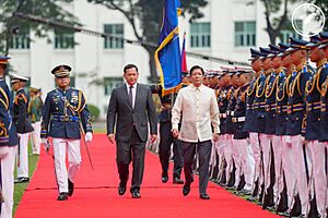 Hun Manet and Bongbong Marcos in Manila