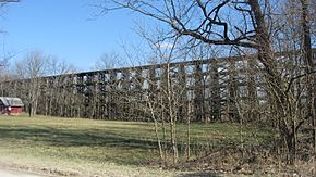 Victor's imposing railroad trestle