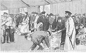 Immigrant Jews in the Transit Shed at Tilbury