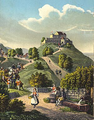 JH Renz - Burg Wirtemberg um 1600 (Lithographie ca.1840)