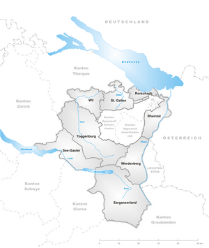 Karte Kanton St.Gallen Wahlkreise