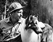 Lassie with actor Robert Bray