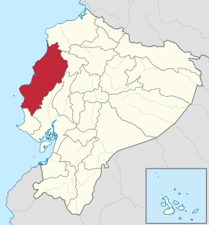 Location of Manabí Province in Ecuador.