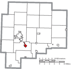 Location of Byesville in Guernsey County