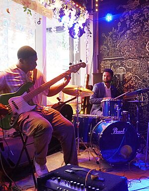 Maxwell Frost plays drums