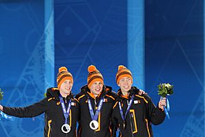 Men's 5000m, 2014 Winter Olympics, Podium with medals