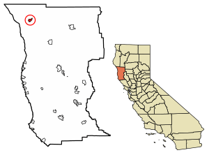 Location of Leggett in Mendocino County, California